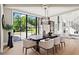 Bright dining room with a large picture window, stylish lighting fixture, and seating for six people at 4785 Merlendale Ct, Atlanta, GA 30327