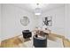 Bright office with modern light fixture, sleek desk, and decor at 4785 Merlendale Ct, Atlanta, GA 30327