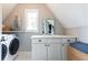 Functional laundry room with built-in cabinets, sink, and washer/dryer at 1486 Brooklyn Nw Ave, Atlanta, GA 30309