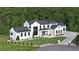 Elegant modern farmhouse featuring large windows, manicured lawn, and lush green surroundings at 5160 Howard Rd, Cumming, GA 30040