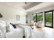 Bright main bedroom with white walls, hardwood floors, sitting area, ensuite bathroom, and access to private patio at 5160 Howard Rd, Cumming, GA 30040