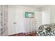 This bedroom offers abundant storage and a stylish, modern aesthetic at 1045 River Valley Dr, Dacula, GA 30019