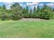 Expansive backyard with lush lawn and mature trees, perfect for outdoor activities at 1370 Sunnys Halo Dr, Suwanee, GA 30024