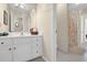 Bathroom featuring white vanity with generous counter space, and tile floors at 4566 Fountain Ne Dr, Marietta, GA 30067