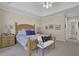 Relaxing bedroom with soft carpet, ceiling fan, and neutral decor at 4566 Fountain Ne Dr, Marietta, GA 30067