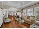 Open living area with hardwood floors and view into kitchen at 4566 Fountain Ne Dr, Marietta, GA 30067