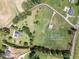 Aerial view of a 6-acre lot featuring a beautiful single-Gathering home, surrounded by greenery at 255 Henson Way, Canton, GA 30115