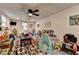 Finished basement offers neutral walls, carpeted floors and a variety of fun toys and activities for  at 2885 Green Rd, Loganville, GA 30052