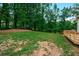 Beautifully terraced backyard with green grass and trees offers a peaceful outdoor space. New deck offers ample room at 3664 Nessa Se Ct, Smyrna, GA 30082