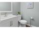 Neutral half-bath featuring a white vanity, faucet, and modern fixtures at 4018 Rhyne Se Cir, Smyrna, GA 30082