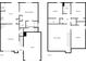Detailed floor plan showcasing layout of rooms on levels one and two at 5480 Walnut Ln, Lithonia, GA 30038
