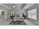 Spacious bedroom with tray ceiling, carpet flooring, two windows and stylish lamps at 3120 Caney Creek Ln, Cumming, GA 30041