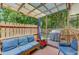 Relaxing covered patio with comfortable seating, a grill, and a cozy wicker chair at 1370 Stoney Field Place, Lawrenceville, GA 30043