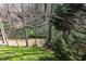 Backyard view of greenery, trees, and a small stream running through the landscape at 5270 Forest Brook Pkwy, Marietta, GA 30068