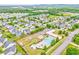 An aerial view showcases a community with a pool, playground, sports court, and residential homes with mature trees at 101 Wins Walk, Cartersville, GA 30121