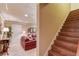Basement area featuring wood staircase and partial view of the living area at 1292 Green Turf Dr, Snellville, GA 30078