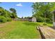 Large backyard with a storage shed and a wooden fence at 1903 Lochlomand Se Ln, Smyrna, GA 30080