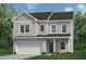 Charming two-story home with gray siding, white trim, covered porch, and attached two-car garage at 104 Asher Dr, Carrollton, GA 30116