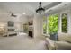 Spacious main bedroom with a fireplace and a great view outside the window at 95 Grogans Lndg, Atlanta, GA 30350