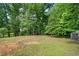 Expansive backyard offering plenty of space, mature trees, and a storage shed at 4205 Mabry Ne Rd, Roswell, GA 30075