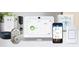Smart home security and automation system with display screen, door lock, and thermostat at 1851 Lacebark Elm Way, Lawrenceville, GA 30045