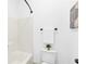 A basic and clean bathroom with a shower and toilet at 891 Channel Dr, Lawrenceville, GA 30046