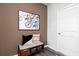 Entryway with neutral colored walls, bench seating with storage, and modern decor at 1781 Jordan Brook Dr, Lawrenceville, GA 30043