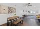 Finished basement with modern lighting, hardwood-style floors, and comfortable seating area at 405 Branch Forest Way, Stockbridge, GA 30281