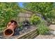 Landscaped backyard featuring flowerbeds, a wooden fence, and lush greenery, enhancing the outdoor living space at 1280 Sherry Dr, Alpharetta, GA 30009