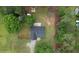 Aerial view of a single-Gathering home with a dark roof, a sprawling green yard, and mature trees at 1959 Christian Circle, Conyers, GA 30013