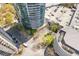 Aerial view of building with modern architecture and landscaped surroundings at 3338 Peachtree Rd # Apt 403, Atlanta, GA 30326