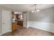 Charming dining area featuring decorative wall trim and a stylish chandelier at 150 Alton Cir, Villa Rica, GA 30180