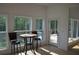 Bright breakfast nook featuring a round table, three stools and many windows overlooking a wooded yard at 8 Ripplewood Trl, Euharlee, GA 30145