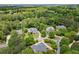 An aerial view of luxury homes surrounded by lush trees in a residential neighborhood, showcasing beautiful landscapes at 1200 Bay Pointe Terr Ter, Alpharetta, GA 30005