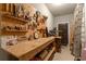 Dedicated workshop space with wood shelving, a workbench, and tool storage at 2664 Long Pointe, Johns Creek, GA 30076