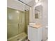 A full bathroom features a standing shower with a vessel sink and small vanity at 3428 Quail Sw Run, Marietta, GA 30008