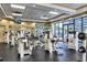 Bright gym featuring Cybex equipment and views of the pool at 1280 W Peachtree Nw St # 3602, Atlanta, GA 30309