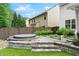 A landscaped backyard with a hot tub, stone accents, and artificial turf at 336 Parc Xing, Acworth, GA 30102