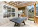 Relaxing back deck with pergola, string lights and open backyard view, perfect for outdoor enjoyment at 966 Crest Ridge Sw Dr, Marietta, GA 30060