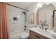 Stylish bathroom with a tub, a shower, and a modern sink, perfect for relaxation and rejuvenation at 4735 Cambridge Trce, Atlanta, GA 30338