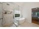Modern bathroom with stand-alone tub and glass shower, creating a clean and luxurious experience at 4735 Cambridge Trce, Atlanta, GA 30338