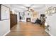 Inviting sitting room features hardwood floors, a fireplace, and plenty of natural light at 149 Manor Ln, Woodstock, GA 30188