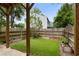 Small backyard with artificial turf, garden beds, and a wooden fence at 2025 Oakley Se Trce, Smyrna, GA 30080