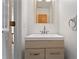 Modern bathroom featuring a sleek vanity with storage and stylish fixtures at 2025 Oakley Se Trce, Smyrna, GA 30080