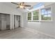 Bright bedroom features hardwood floors, a ceiling fan and skylight at 2025 Oakley Se Trce, Smyrna, GA 30080