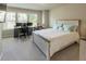 Neutral bedroom with carpet has a bed, desk and media console at 360 Hayden Cir, Woodstock, GA 30189