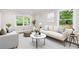 Bright living room featuring large windows, modern decor, and hardwood floors at 550 Stewart Nw Ave, Marietta, GA 30064
