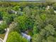 Aerial view of a home nestled among mature trees, featuring a well-manicured lawn and neighborhood setting at 3953 Lorien Nw Way, Kennesaw, GA 30152