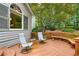Back deck featuring two lounge chairs and a small table overlooking the backyard at 3953 Lorien Nw Way, Kennesaw, GA 30152
