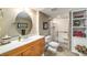 Finished basement bathroom with updated sink, toilet and shower with glass enclosure at 3953 Lorien Nw Way, Kennesaw, GA 30152